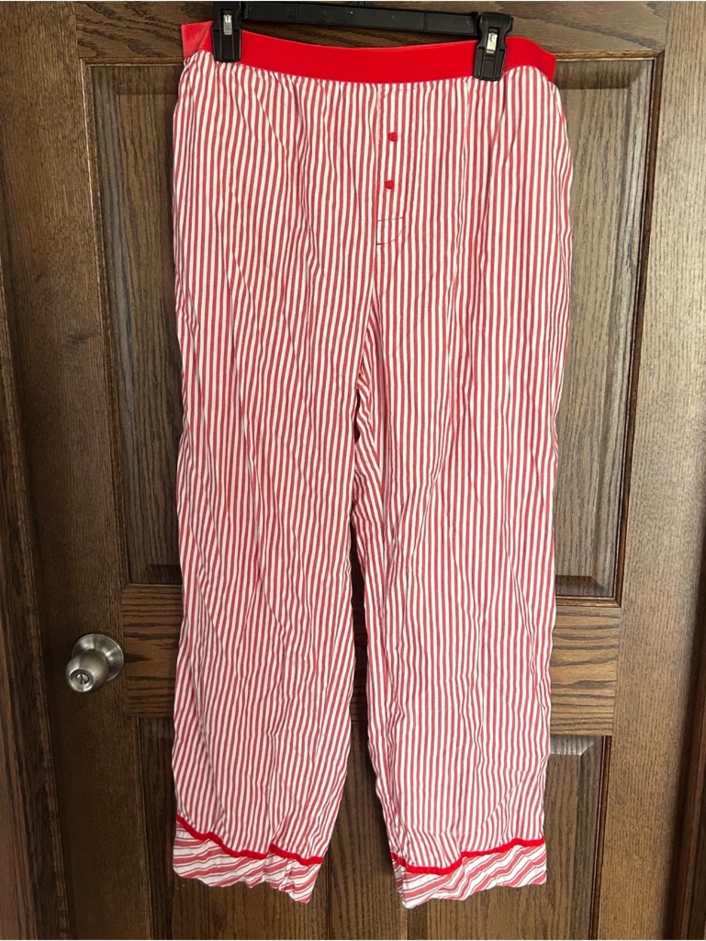 PINK Victoria's Secret Red and White Striped Pajama Pants